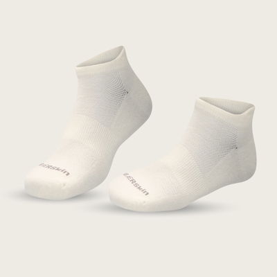 Merino Wool Ankle Tab Socks White