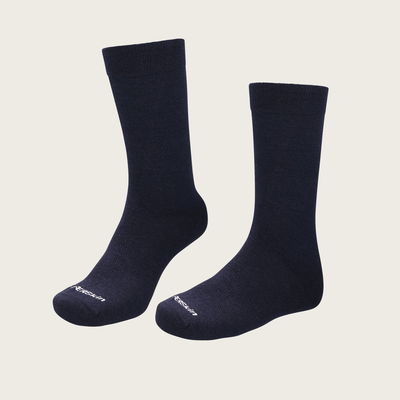Merino Wool Plain Long Crew Sock Navy