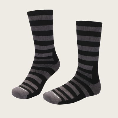 Merino Wool Terry Long Crew Socks Black Charcoal Melange