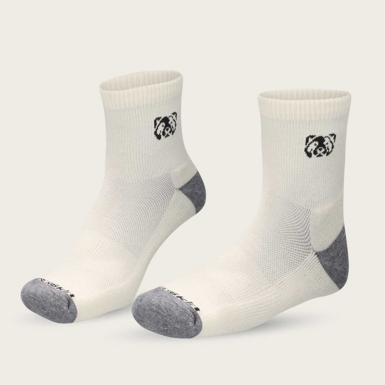 Merino Wool Short Crew Terry Socks White