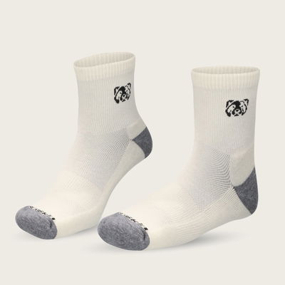 Merino Wool Short Crew Terry Socks White