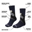 Image of Merino Wool Design Long Crew Socks - S/M Navy Mountain