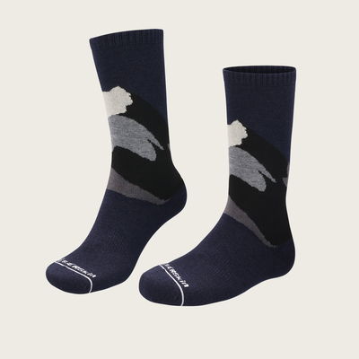 Merino Wool Design Long Crew Socks