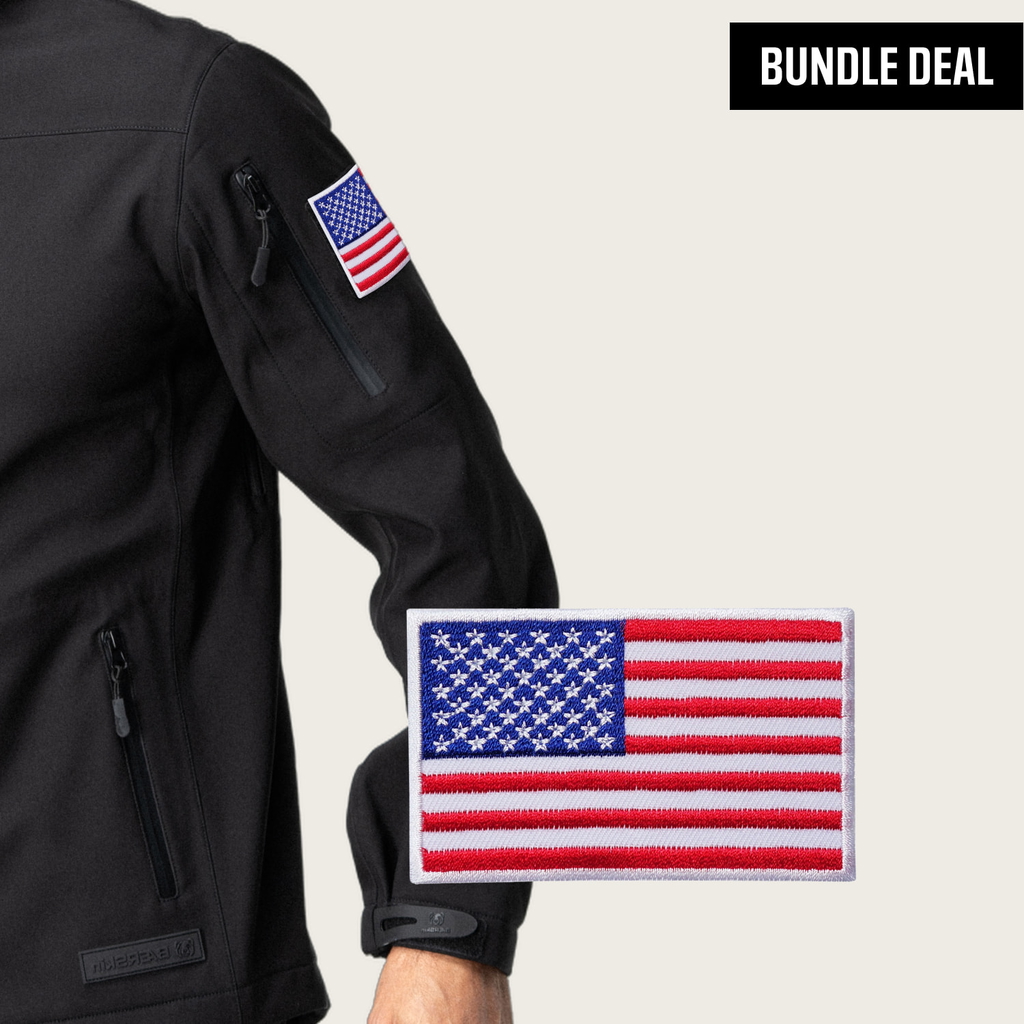 BÆRSkin Softshell Hoodie + American Flag Patch (2 Pack)