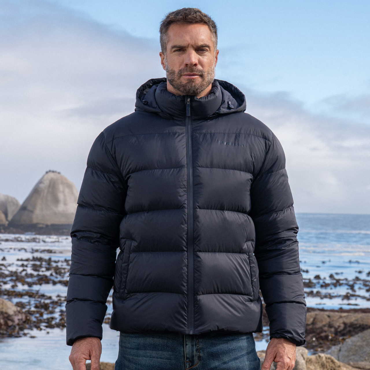 BÆRSkin Tough Puffer Hoodie Navy