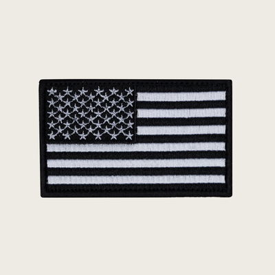 American Flag Velcro Patch - Left Arm USA Black