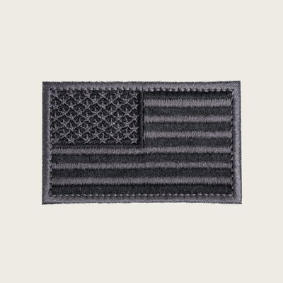 American Flag Velcro Patch - Left Arm USA Silver