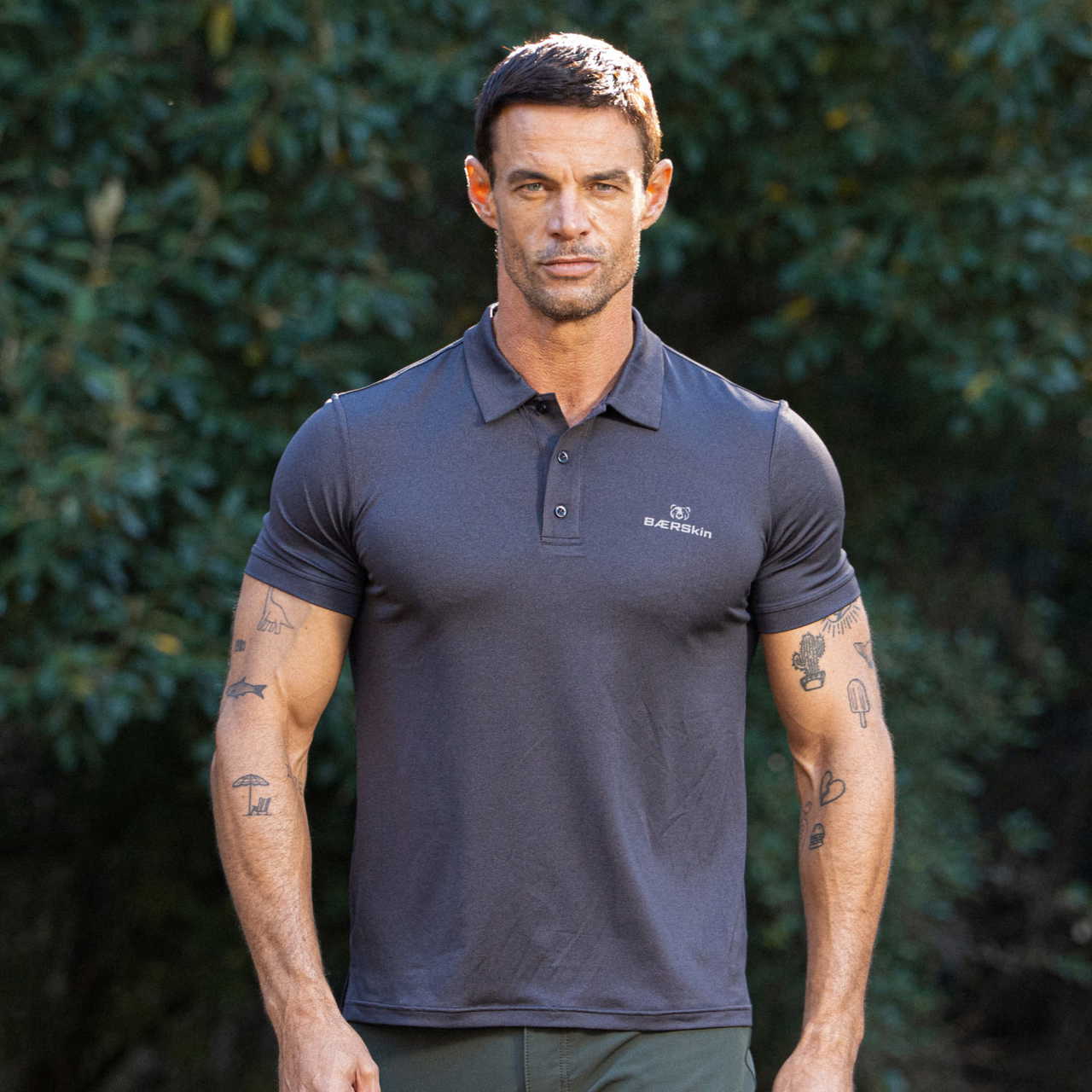 Moisture Wicking Short Sleeves Polo Black