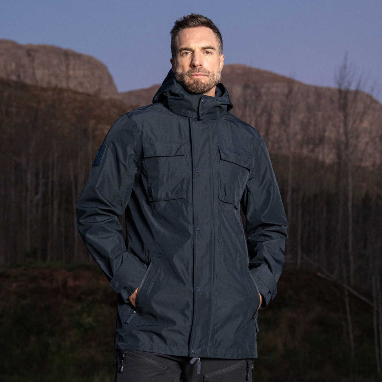 BÆRSkin Waterproof Long Parka Navy
