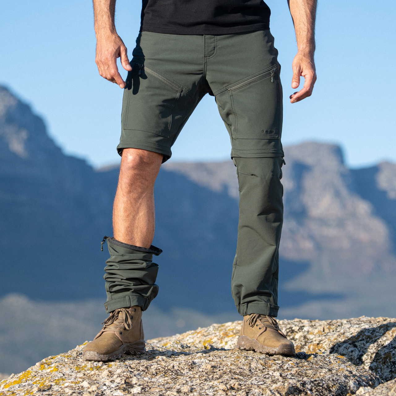 BÆRSkin Zip Off Cargo Pants Dark Green