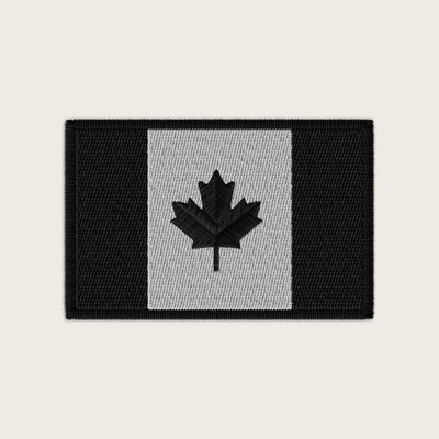 Canadian Flag Velcro Patch Black